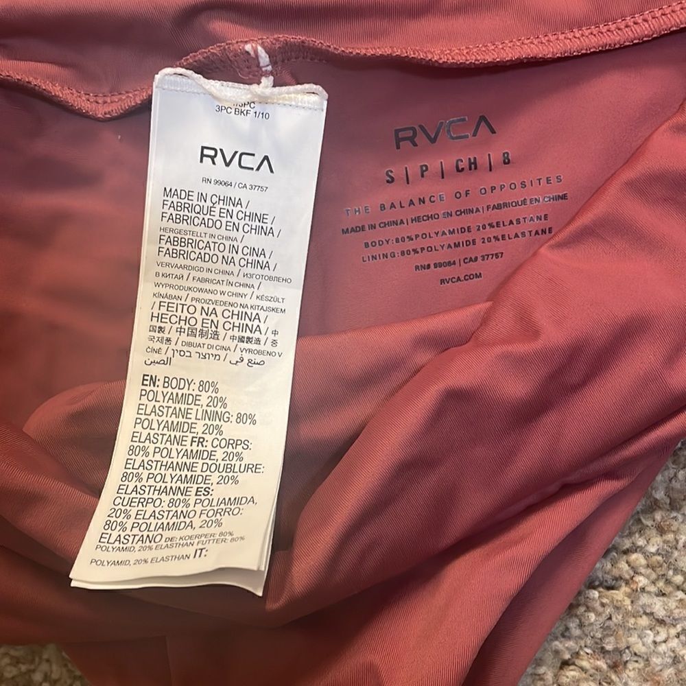 RVCA Solid High Rise Bikini Bottom Size S - Picture 6 of 11